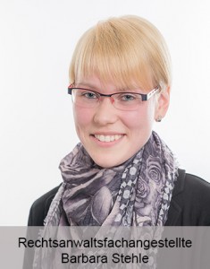 Rechtsanwaltsfachangestellte Barbara Stehle